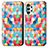 Funda de Cuero Cartera con Soporte Patron de Moda Carcasa S02D para Samsung Galaxy A13 4G Multicolor