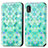 Funda de Cuero Cartera con Soporte Patron de Moda Carcasa S02D para Samsung Galaxy A20 SC-02M SCV46 Verde