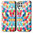 Funda de Cuero Cartera con Soporte Patron de Moda Carcasa S02D para Samsung Galaxy A22 4G Multicolor