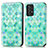 Funda de Cuero Cartera con Soporte Patron de Moda Carcasa S02D para Samsung Galaxy A72 4G Verde