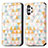 Funda de Cuero Cartera con Soporte Patron de Moda Carcasa S02D para Samsung Galaxy M32 5G Blanco