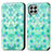 Funda de Cuero Cartera con Soporte Patron de Moda Carcasa S02D para Samsung Galaxy M33 5G Verde