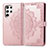 Funda de Cuero Cartera con Soporte Patron de Moda Carcasa S02D para Samsung Galaxy S23 Ultra 5G Oro Rosa