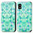 Funda de Cuero Cartera con Soporte Patron de Moda Carcasa S02D para Sharp Aquos wish3 Verde