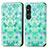 Funda de Cuero Cartera con Soporte Patron de Moda Carcasa S02D para Sony Xperia 1 V Verde