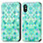 Funda de Cuero Cartera con Soporte Patron de Moda Carcasa S02D para Xiaomi Redmi 9i Verde