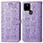 Funda de Cuero Cartera con Soporte Patron de Moda Carcasa S03D para Google Pixel 5a 5G Morado