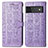 Funda de Cuero Cartera con Soporte Patron de Moda Carcasa S03D para Google Pixel 6 5G Morado