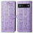 Funda de Cuero Cartera con Soporte Patron de Moda Carcasa S03D para Google Pixel 6a 5G Morado