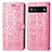 Funda de Cuero Cartera con Soporte Patron de Moda Carcasa S03D para Google Pixel 6a 5G Rosa