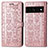 Funda de Cuero Cartera con Soporte Patron de Moda Carcasa S03D para Google Pixel 7 Pro 5G Oro Rosa