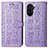 Funda de Cuero Cartera con Soporte Patron de Moda Carcasa S03D para Huawei Enjoy 50 Morado