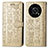 Funda de Cuero Cartera con Soporte Patron de Moda Carcasa S03D para Huawei Enjoy 50 Pro Oro