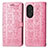 Funda de Cuero Cartera con Soporte Patron de Moda Carcasa S03D para Huawei Honor 50 SE 5G Rosa