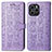 Funda de Cuero Cartera con Soporte Patron de Moda Carcasa S03D para Huawei Honor 60 SE 5G Morado