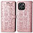 Funda de Cuero Cartera con Soporte Patron de Moda Carcasa S03D para Huawei Honor 60 SE 5G Oro Rosa