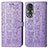 Funda de Cuero Cartera con Soporte Patron de Moda Carcasa S03D para Huawei Honor 80 5G Morado