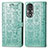 Funda de Cuero Cartera con Soporte Patron de Moda Carcasa S03D para Huawei Honor 80 5G Verde