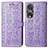 Funda de Cuero Cartera con Soporte Patron de Moda Carcasa S03D para Huawei Honor 80 Pro Flat 5G Morado