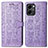 Funda de Cuero Cartera con Soporte Patron de Moda Carcasa S03D para Huawei Honor 80 SE 5G Morado