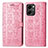 Funda de Cuero Cartera con Soporte Patron de Moda Carcasa S03D para Huawei Honor 80 SE 5G Rosa