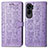 Funda de Cuero Cartera con Soporte Patron de Moda Carcasa S03D para Huawei Honor 90 Lite 5G Morado