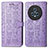 Funda de Cuero Cartera con Soporte Patron de Moda Carcasa S03D para Huawei Honor Magic5 5G Morado