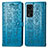 Funda de Cuero Cartera con Soporte Patron de Moda Carcasa S03D para Huawei Honor V40 5G Azul