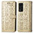 Funda de Cuero Cartera con Soporte Patron de Moda Carcasa S03D para Huawei Honor V40 5G Oro