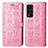 Funda de Cuero Cartera con Soporte Patron de Moda Carcasa S03D para Huawei Honor V40 5G Rosa