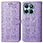 Funda de Cuero Cartera con Soporte Patron de Moda Carcasa S03D para Huawei Honor X6a Morado