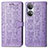 Funda de Cuero Cartera con Soporte Patron de Moda Carcasa S03D para Huawei Honor X7 Morado