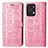 Funda de Cuero Cartera con Soporte Patron de Moda Carcasa S03D para Huawei Honor X7a Rosa