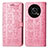 Funda de Cuero Cartera con Soporte Patron de Moda Carcasa S03D para Huawei Honor X9 5G Rosa