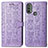 Funda de Cuero Cartera con Soporte Patron de Moda Carcasa S03D para Motorola Moto E20 Morado