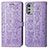 Funda de Cuero Cartera con Soporte Patron de Moda Carcasa S03D para Motorola Moto E32 Morado