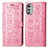 Funda de Cuero Cartera con Soporte Patron de Moda Carcasa S03D para Motorola Moto E32 Rosa