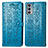 Funda de Cuero Cartera con Soporte Patron de Moda Carcasa S03D para Motorola Moto Edge 20 5G Azul