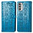 Funda de Cuero Cartera con Soporte Patron de Moda Carcasa S03D para Motorola Moto Edge (2022) 5G Azul