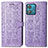 Funda de Cuero Cartera con Soporte Patron de Moda Carcasa S03D para Motorola Moto Edge 40 Neo 5G Morado