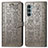 Funda de Cuero Cartera con Soporte Patron de Moda Carcasa S03D para Motorola Moto Edge S30 5G Gris