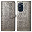 Funda de Cuero Cartera con Soporte Patron de Moda Carcasa S03D para Motorola Moto Edge X30 5G Gris