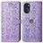 Funda de Cuero Cartera con Soporte Patron de Moda Carcasa S03D para Motorola Moto G 5G (2022) Morado