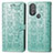 Funda de Cuero Cartera con Soporte Patron de Moda Carcasa S03D para Motorola Moto G Play (2023) Verde