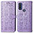 Funda de Cuero Cartera con Soporte Patron de Moda Carcasa S03D para Motorola Moto G Pure Morado