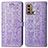 Funda de Cuero Cartera con Soporte Patron de Moda Carcasa S03D para Motorola Moto G40 Fusion Morado