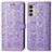 Funda de Cuero Cartera con Soporte Patron de Moda Carcasa S03D para Motorola Moto G42 Morado