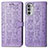 Funda de Cuero Cartera con Soporte Patron de Moda Carcasa S03D para Motorola Moto G52j 5G Morado