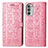 Funda de Cuero Cartera con Soporte Patron de Moda Carcasa S03D para Motorola Moto G52j 5G Rosa