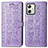 Funda de Cuero Cartera con Soporte Patron de Moda Carcasa S03D para Motorola Moto G54 5G Morado